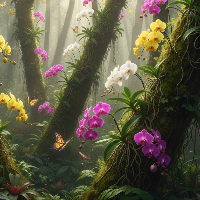 Orquídeas en estado natural, epífitas.